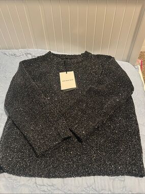 Who What Wear Black Sparkle Crewneck Sweater